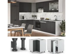 Vicco Eckunterschrank Fame-Line Anthrazit/Weiß 81 cm ohne Arbeitsplatte