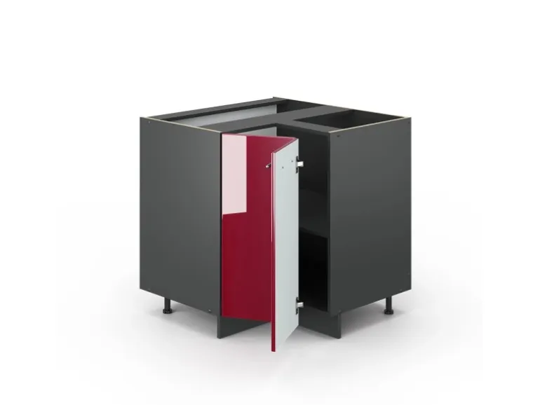 Vicco Eckunterschrank Fame-Line Bordeaux Hochglanz/Anthrazit 81 cm ohne Arbeitsplatte