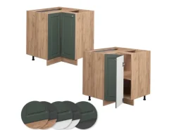 Vicco Eckunterschrank Fame-Line Grün-Gold Landhaus/Goldkraft Eiche 81 cm AP Eiche