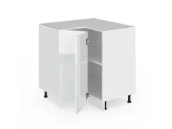Vicco Eckunterschrank R-Line Weiß Hochglanz/Weiß 76 cm ohne Arbeitsplatte