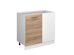 Vicco Eckunterschrank R-Line Küchen Eckschrank Sonoma/Weiß 86 cm ohne Arbeitsplatte