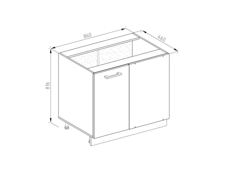 Vicco Eckunterschrank R-Line Küchen Eckschrank Sonoma/Weiß 86 cm ohne Arbeitsplatte
