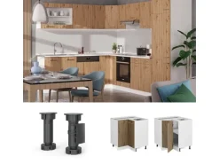 Vicco Eckunterschrank R-Line Artisan-Eiche/Weiß 76 cm ohne Arbeitsplatte