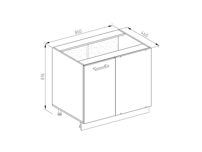 Vicco Eckunterschrank R-Line Küchen Eckschrank Weiß Hochglanz/Weiß 86 cm AP Eiche