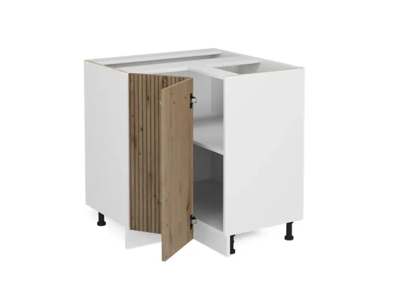 Vicco Eckunterschrank R-Line Küchen Eckschrank Artisan-Eiche/Weiß 76 cm AP Marmor