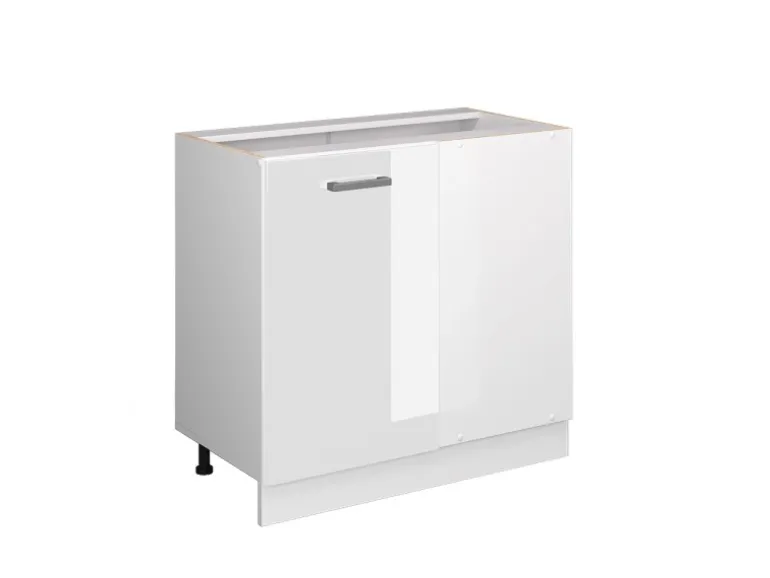 Vicco Eckunterschrank R-Line Weiß Hochglanz/Weiß 86 cm ohne Arbeitsplatte