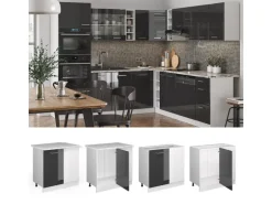 Vicco Eckunterschrank R-Line Anthrazit Hochglanz/Weiß 86 cm ohne Arbeitsplatte