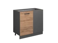 Vicco Eckunterschrank R-Line Goldkraft Eiche/Anthrazit 86 cm ohne Arbeitsplatte