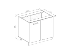 Vicco Eckunterschrank R-Line Goldkraft Eiche/Anthrazit 86 cm ohne Arbeitsplatte