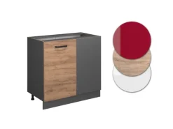 Vicco Eckunterschrank R-Line Goldkraft Eiche/Anthrazit 86 cm ohne Arbeitsplatte