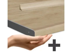 Vicco Fame-Line Küchenschränke Dunkelblau Hochglanz/Anthrazit 200 cm AP Eiche ohne E-Geräte