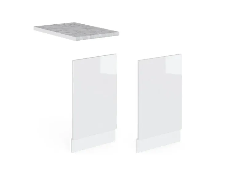 Vicco Frontblende R-Line Weiß Hochglanz/Weiß 45 cm ohne Arbeitsplatte