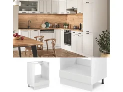 Vicco Herdumbauschrank R-Line Weiß Landhaus/Weiß 60 cm ohne Arbeitsplatte