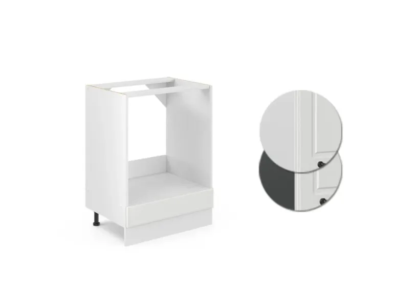 Vicco Herdumbauschrank R-Line Weiß Landhaus/Weiß 60 cm ohne Arbeitsplatte