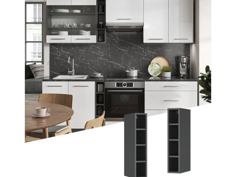 Vicco Hängeschrank Fame-Line Offener Küchenschrank Anthrazit 15 cm
