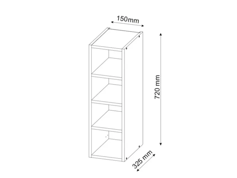 Vicco Hängeschrank Fame-Line Offener Küchenschrank Anthrazit 15 cm