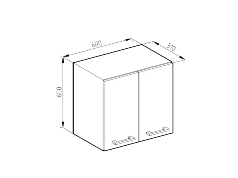 Vicco Hängeschrank R-Line Hängender Küchenschrank Weiß Hochglanz/Weiß 60 cm