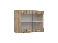 Vicco Küchenglasschrank R-Line Glashängeschrank Artisan-Eiche/Goldkraft Eiche 80 cm