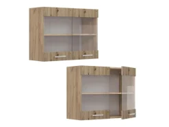 Vicco Küchenglasschrank R-Line Glashängeschrank Artisan-Eiche/Goldkraft Eiche 80 cm