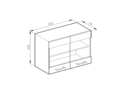 Vicco Küchenglasschrank R-Line Glashängeschrank Weiß Hochglanz/Weiß 80 cm