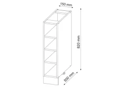 Vicco Küchenregal Fame-Line Offener Küchenschrank Weiß/Weiß 15 cm ohne Arbeitsplatte