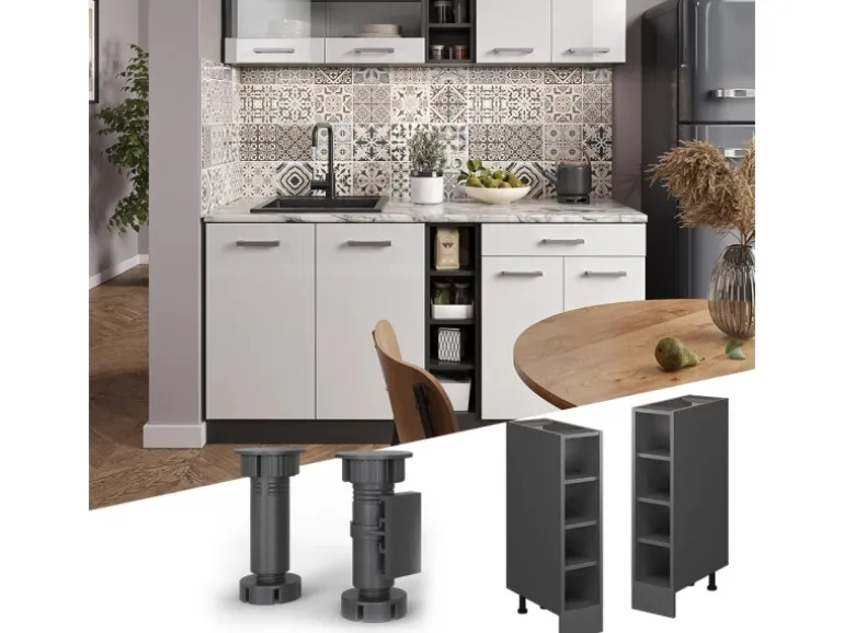 Vicco Küchenregal R-Line Anthrazit/Anthrazit 20 cm ohne Arbeitsplatte