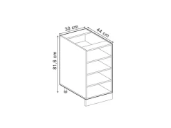 Vicco Küchenregal R-Line Offener Küchenschrank Weiß 30 cm ohne Arbeitsplatte