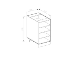 Vicco Küchenregal R-Line Offener Küchenschrank Goldkraft Eiche 20 cm ohne Arbeitsplatte