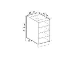 Vicco Küchenregal R-Line Offener Küchenschrank Weiß 25 cm ohne Arbeitsplatte