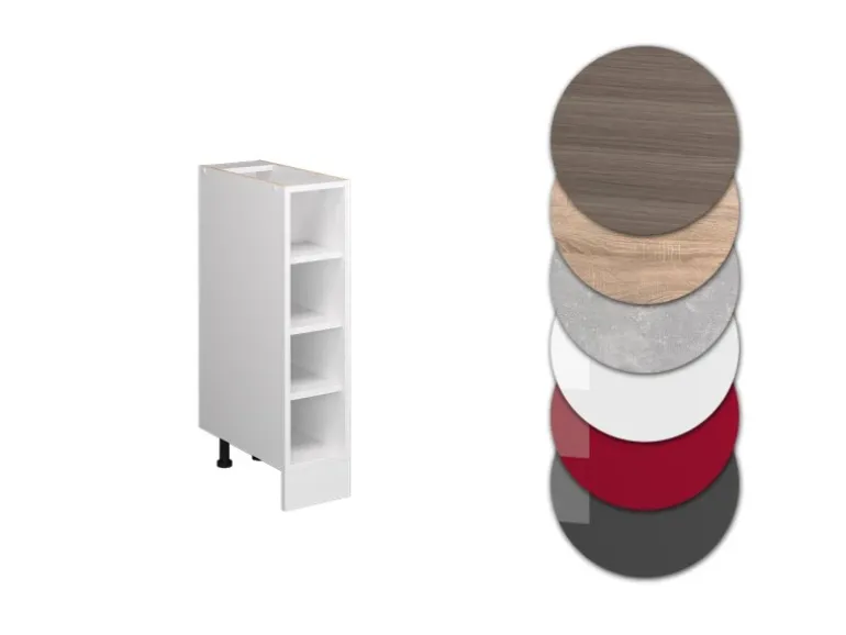 Vicco Küchenregal R-Line Offener Küchenschrank Weiß/Weiß 20 cm ohne Arbeitsplatte