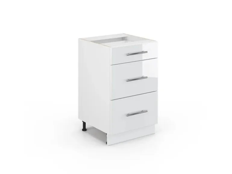 Vicco Küchenunterschrank Fame-Line Weiß Hochglanz/Weiß 50 cm ohne Arbeitsplatte