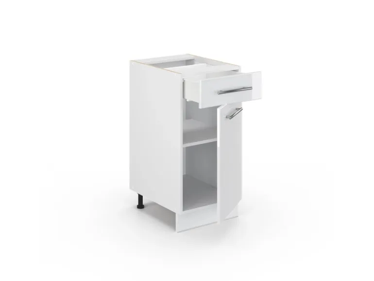 Vicco Küchenunterschrank Fame-Line Weiß Hochglanz/Weiß 40 cm ohne Arbeitsplatte
