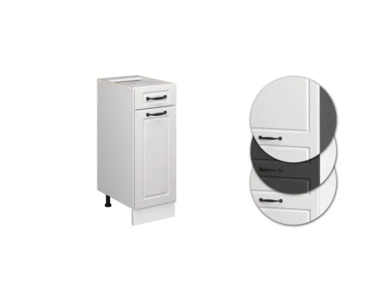 Vicco Küchenunterschrank R-Line Weiß Landhaus/Weiß 30 cm ohne Arbeitsplatte
