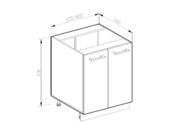 Vicco Küchenunterschrank R-Line Weiß Landhaus/Weiß 60 cm ohne Arbeitsplatte