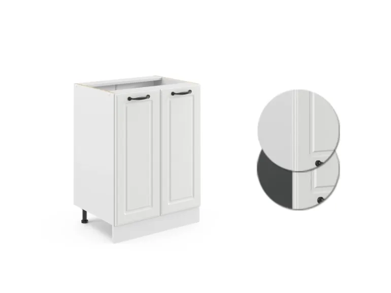 Vicco Küchenunterschrank R-Line Weiß Landhaus/Weiß 60 cm ohne Arbeitsplatte