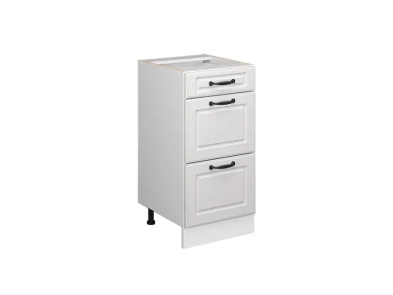 Vicco Küchenunterschrank R-Line Weiß Landhaus/Weiß 40 cm mit Schubladen ohne Arbeitsplatte