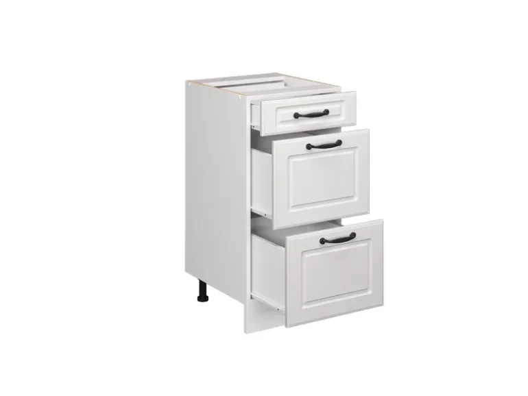 Vicco Küchenunterschrank R-Line Weiß Landhaus/Weiß 40 cm mit Schubladen ohne Arbeitsplatte