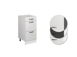 Vicco Küchenunterschrank R-Line Weiß Landhaus/Weiß 40 cm mit Schubladen ohne Arbeitsplatte
