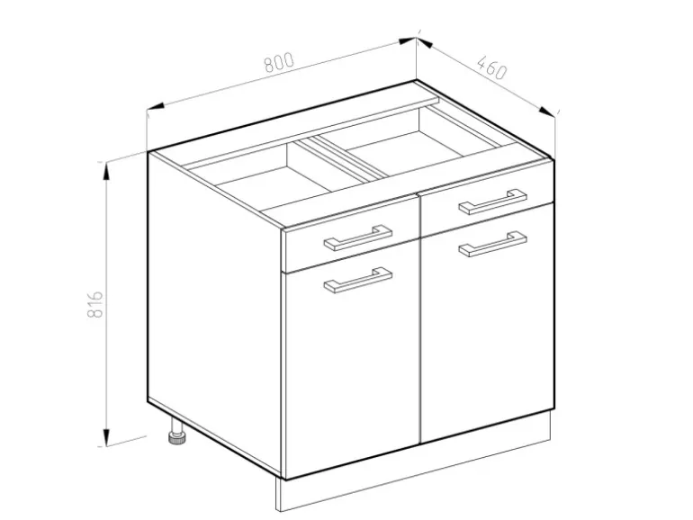 Vicco Küchenunterschrank R-Line Weiß Landhaus/Weiß 80 cm ohne Arbeitsplatte