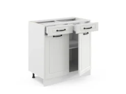 Vicco Küchenunterschrank R-Line Weiß Landhaus/Weiß 80 cm ohne Arbeitsplatte