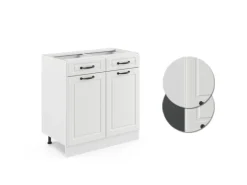 Vicco Küchenunterschrank R-Line Weiß Landhaus/Weiß 80 cm ohne Arbeitsplatte