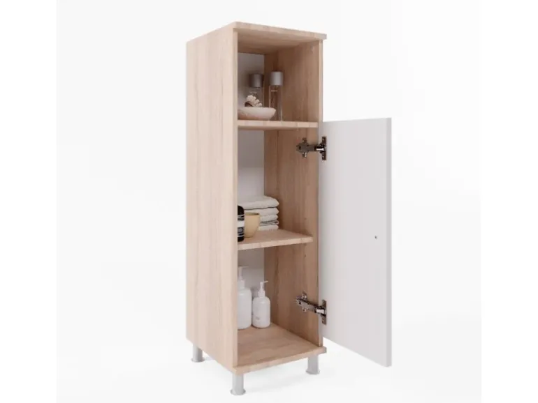 Vicco Midischrank Fynn Sonoma/Weiß 30 x 95 cm