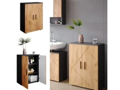 Vicco Midischrank Irma Anthrazit/Goldkraft Eiche 60 x 81 cm