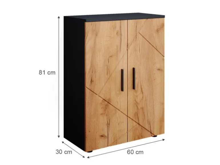 Vicco Midischrank Irma Anthrazit/Goldkraft Eiche 60 x 81 cm