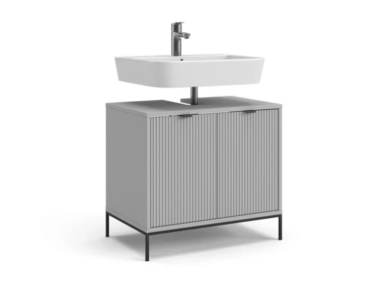 Vicco Waschbeckenunterschrank Eliza Grau 70 x 63 cm mit Türen und Schublade
