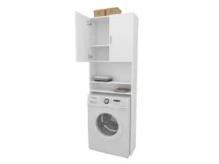 Vicco Waschmaschinenschrank Martha Weiß 64 x 190 cm mit 2 Kurzen Türen