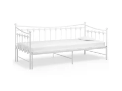 vidaXL Ausziehsofa Bettgestell Weiß Metall 90x200 cm Modell 2650967