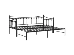 vidaXL Ausziehsofa Bettgestell Schwarz Metall 90x200 cm Modell 1650966