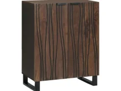 vidaXL Badezimmermöbel Set mit Regal 3-Tlg Braun Massives Mango-Holz 3310053