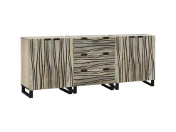 vidaXL Badezimmermöbel Set mit Regal 3-Tlg Weiß Massives Mango-Holz 3310047